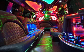 comfortable amenities in a limo